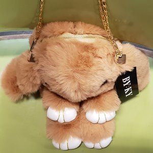 New Extra Soft Furry Cross Shoulder Backpack 13"